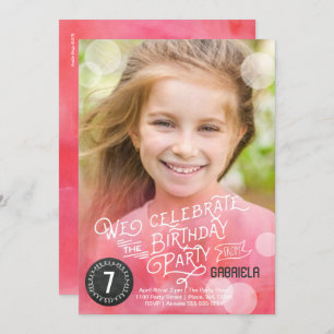 Aquarelle de fête d'anniversaire   Invitations Gir