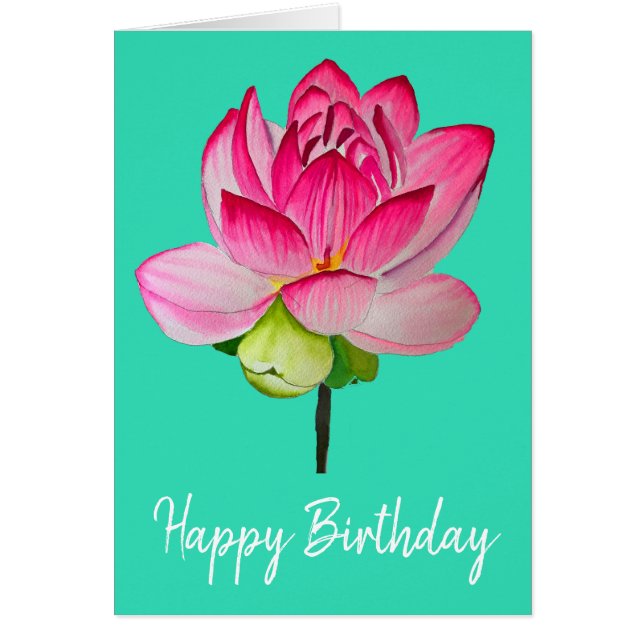 Aquarelle de fleur de lotte rose art (Devant)