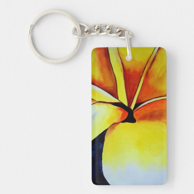 Aquarelle de fleur frangipani tropicale art abstra (Devant)