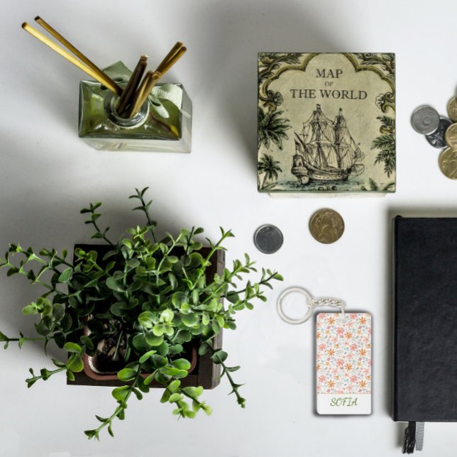 Aquarelle de fleurs motif nom jaune orange blanc (Créateur téléchargé)