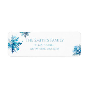 Aquarelle de flocon de neige bleu hiver ONEderland