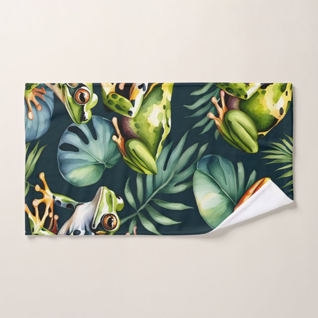 Aquarelle de grenouilles (Serviette à main)