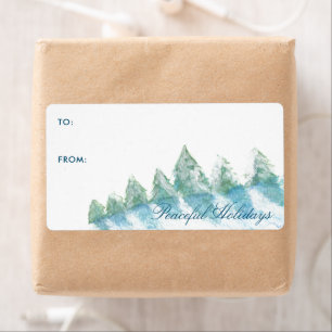 Aquarelle de la forêt d'hiver Cadeau de Noël