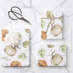 Aquarelle de la récolte citrouille et des feuilles