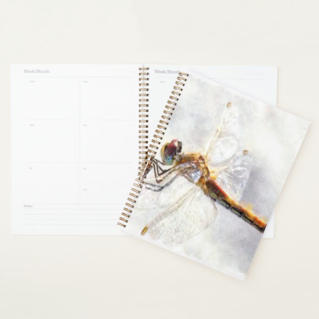 Aquarelle de libellule Pastel Arrière - plan blanc (Devant avec enveloppe)