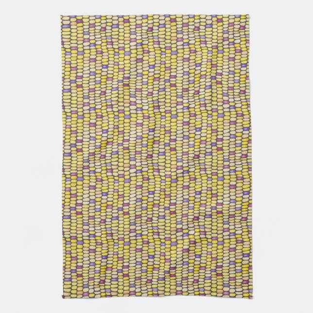 Aquarelle de maïs indien Motif serviette de cuisin (Vertical)
