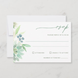 Aquarelle de mariage RSVP Succulent Cactus