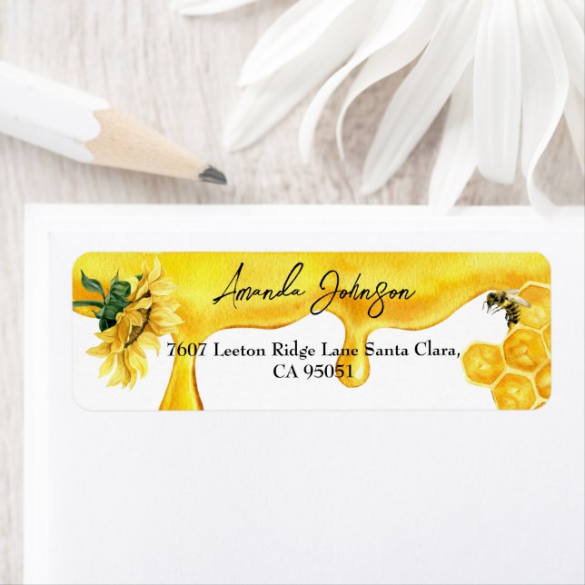 Aquarelle de miel jaune Baby shower d'abeille de t (En situation)