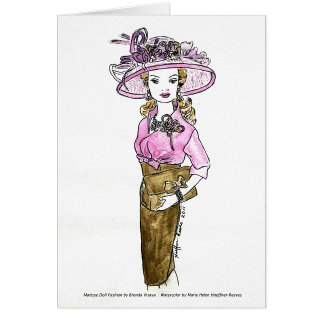 Aquarelle de mode de poupée de Matisse - rose de (Devant)