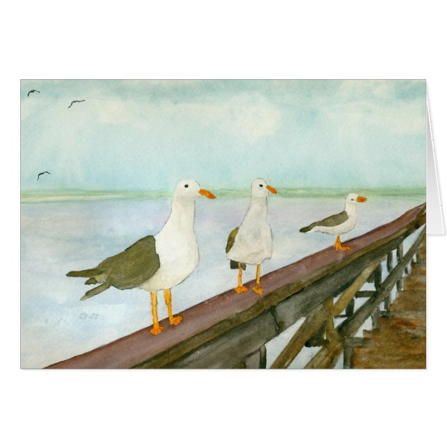 Aquarelle de mouette (Devant Horizontal)
