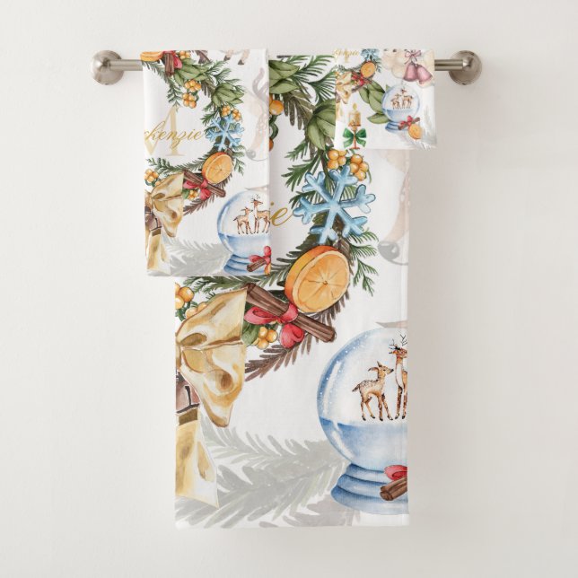 Aquarelle de Noël Monogramme (En situation)