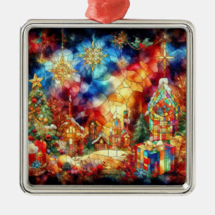 Aquarelle de Noël Ornement en verre tendu