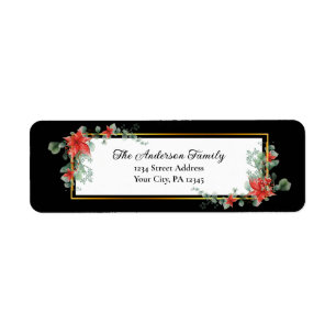 Aquarelle de Noël Rouge Poinsettia