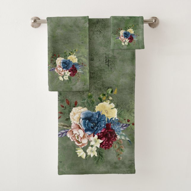 Aquarelle de Noël Vert Floral (En situation)