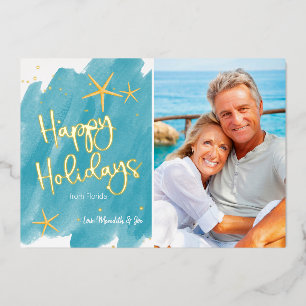 Aquarelle de plage minimaliste Joyeuses vacances