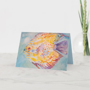 Aquarelle de poisson de couleur arc-en-ciel Carte 