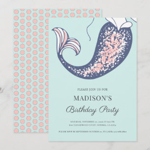 Aquarelle de sirène Invitation d'anniversaire