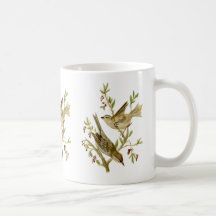 Aquarelle de tasse de moineaux