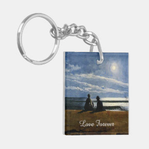 Aquarelle de Winslow Homer, Clair de lune, Amour p