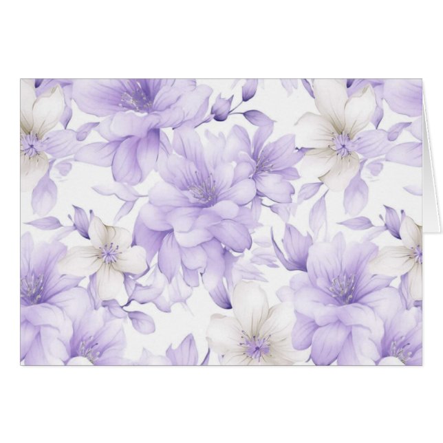 Aquarelle délicate Fleurs violettes vierges (Devant horizontal)