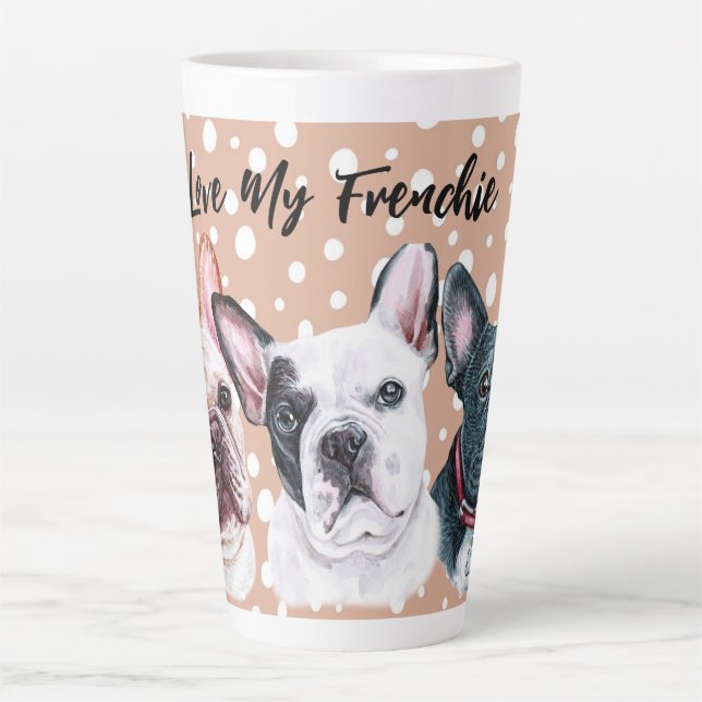 Aquarelle des Bulldogs français Latte Mug (Devant)