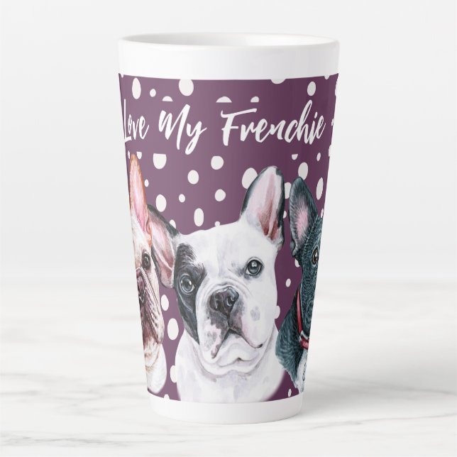 Aquarelle des Bulldogs français Latte Mug (Devant)