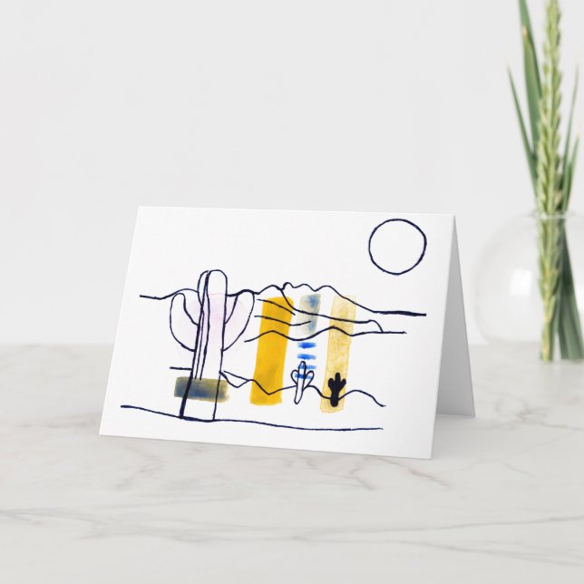 Aquarelle Desert Scene + Carte d'encre (Devant)