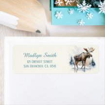 Aquarelle d'hiver pour enfants Moose Adresse de re