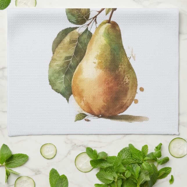 Aquarelle dorée Portes Serviette été (Plié)