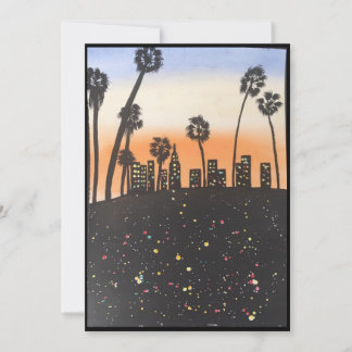 Aquarelle d'origine des palmiers sur carte blanche