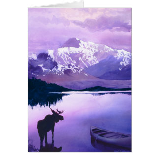 Aquarelle d'orignaux "de majesté de montagnes