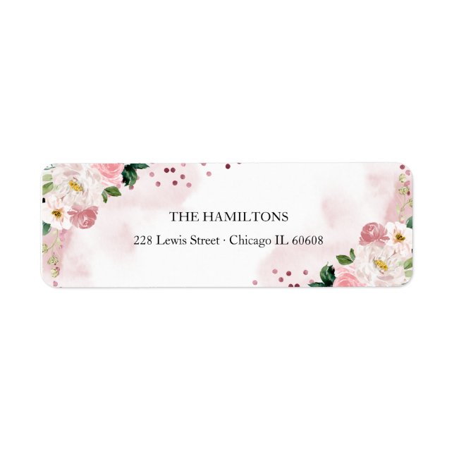 Aquarelle douce 16 Rose or bleu Aquarelle Floral (Devant)