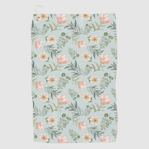 Aquarelle douce fleurs & serviette de golf feuille