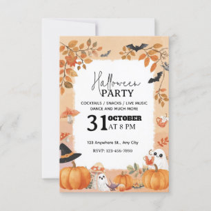 Aquarelle douce Invitation de la fête d'Halloween