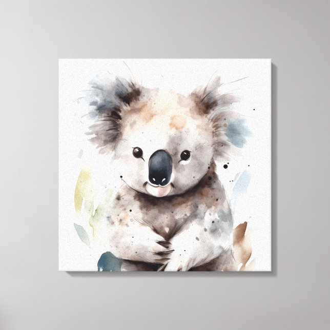 Aquarelle douce Koala toile étirée (Recto)