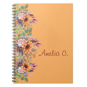 Aquarelle Douce Tone Poche Carnet Floral