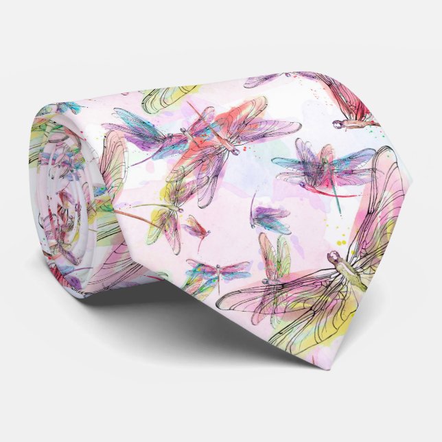 Aquarelle Dragonfly Design cravate 2 (Roulé)