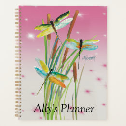 Aquarelle Dragonfly Rose Personnalisé Planner