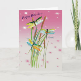 Aquarelle Dragonfly Rose Stationpersonnalisée