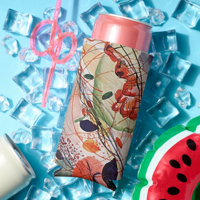 Aquarelle Dreams: High-Resolution Kandinsky  Seltzer Can Cooler (In Situ Summer)