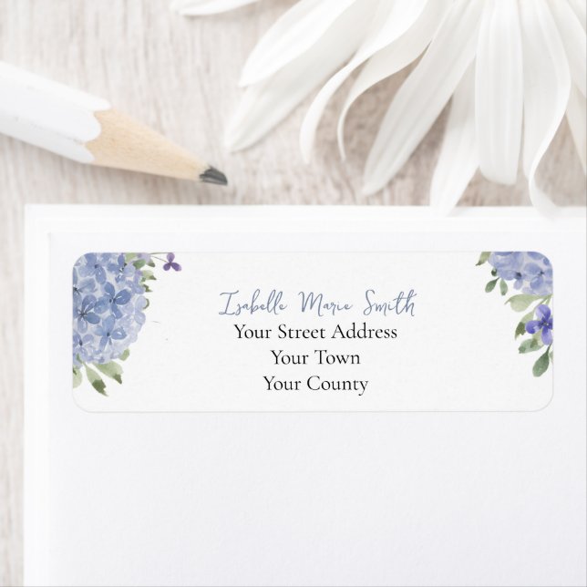 Aquarelle Dusty Blue Hydrangea Fleurs Mariage (En situation)