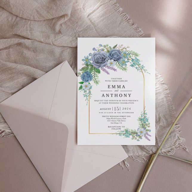 Aquarelle Elegant Faire-part de mariage bohème (Créateur téléchargé)