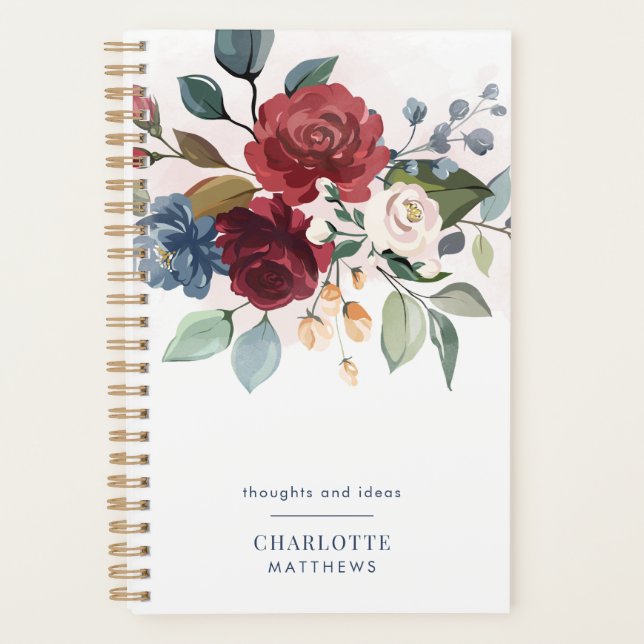 Aquarelle Élégant Folio Floral (Devant)