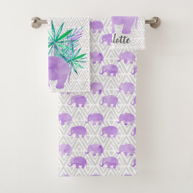 Aquarelle Elephant Jungle Tropical Personnalisable (En situation)