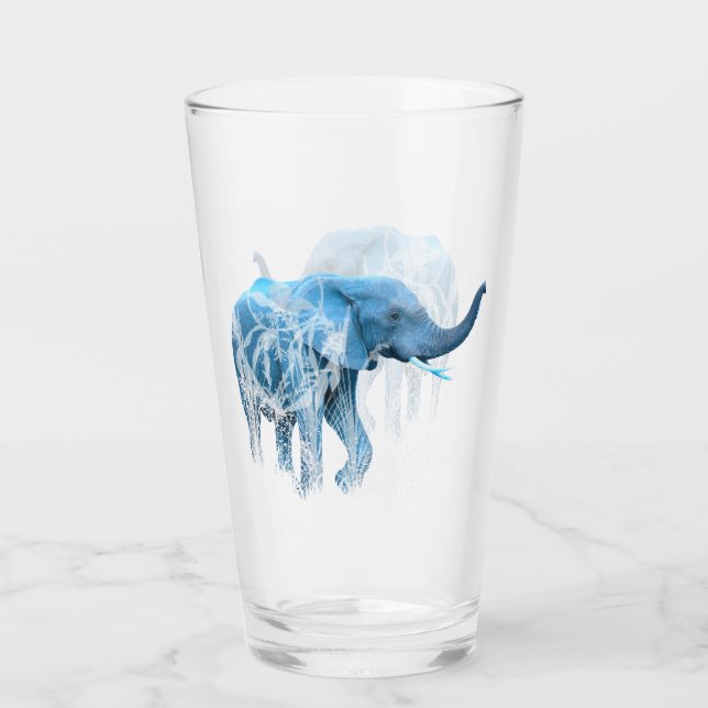 Aquarelle Elephant Nature Animal Art Verre (Dos)