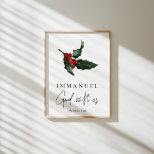 Aquarelle Emmanuel Dieu avec nous poster