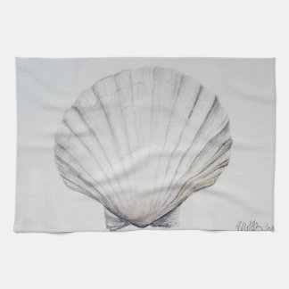 Aquarelle en coquille serviette de cuisine