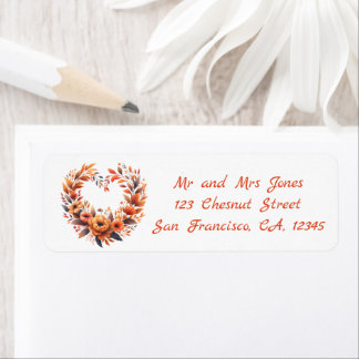 Aquarelle en forme de coeur, couronne florale - Vi