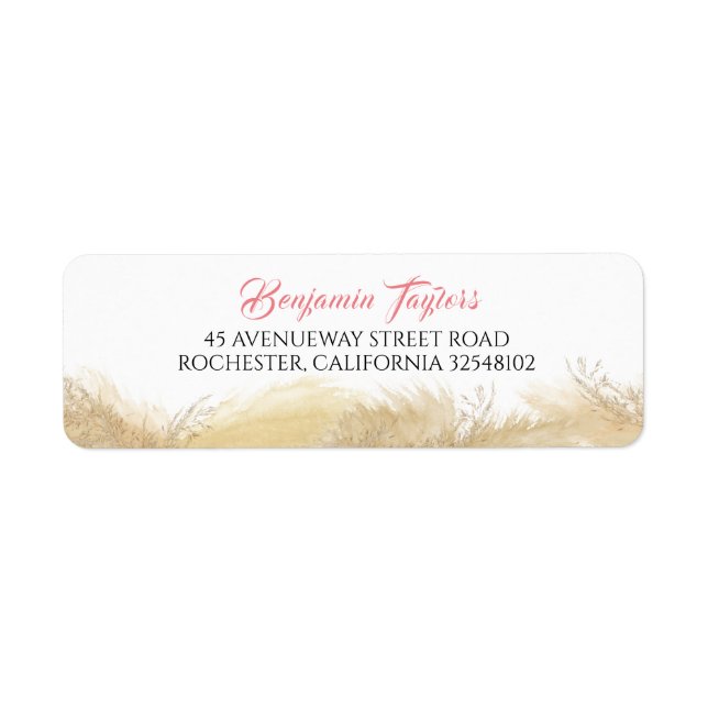 Aquarelle en laiton Pampas Exotique (Devant)