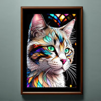 Aquarelle en verre verni Style Chat 2:3 Poster